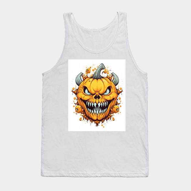 angry pumpkin during halloween Tank Top by Maverick Media